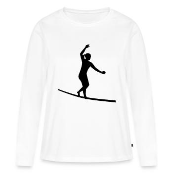 Slackline - T-shirt manches longues Premium bio Femme - blanc - Devant - Julia (174cm)