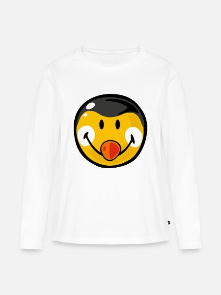 Smiley Penguin - Frauen Premium Bio Langarmshirt - Weiß