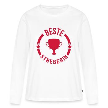 Streber Streberin Schule Kollegen Freund Lehrer - Frauen Premium Bio Langarmshirt - Weiß - Vorne - Julia (174cm)