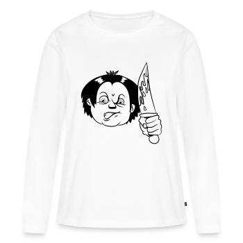 Horror messer - Frauen Premium Bio Langarmshirt - Weiß - Vorne - Julia (174cm)