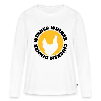 Winner Winner Chicken Dinner - Frauen Premium Bio Langarmshirt - Weiß - Vorne - Julia (174cm)