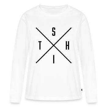 SHIT X - Frauen Premium Bio Langarmshirt - Weiß - Vorne - Julia (174cm)