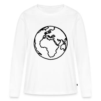 planete terre bleu - T-shirt manches longues Premium bio Femme - blanc - Devant - Julia (174cm)