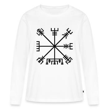 Vegvisir - T-shirt manches longues Premium bio Femme - blanc - Devant - Julia (174cm)