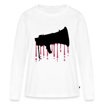 Blood Drops Megafon Propaganda Speaker - Women's Premium Organic Long Sleeve Shirt - white - Front - Julia (174cm)