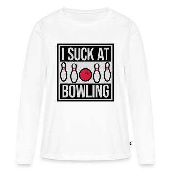 Je suis nul au bowling - T-shirt manches longues Premium bio Femme - blanc - Devant - Julia (174cm)