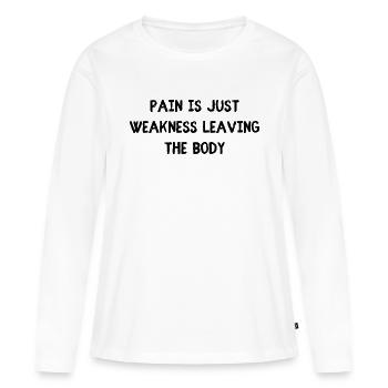Schmerzen - Frauen Premium Bio Langarmshirt - Weiß - Vorne - Julia (174cm)