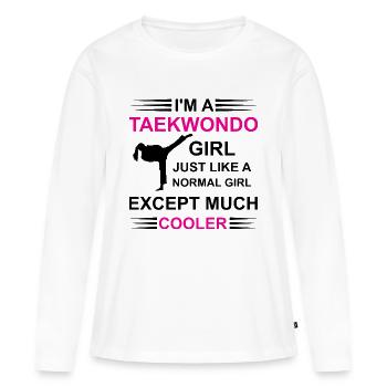 Taekwondo Girl black - Women's Premium Organic Long Sleeve Shirt - white - Front - Julia (174cm)