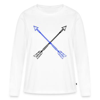 Flèches - T-shirt manches longues Premium bio Femme - blanc - Devant - Julia (174cm)