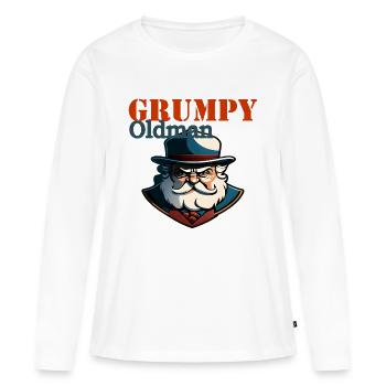 VIEIL HOMME GRINCHEUX - T-shirt manches longues Premium bio Femme - blanc - Devant - Julia (174cm)