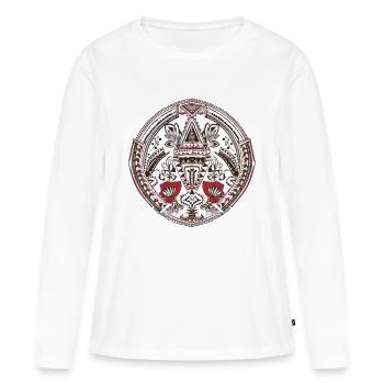 Afrikanische Folklore - Frauen Premium Bio Langarmshirt - Weiß - Vorne - Julia (174cm)