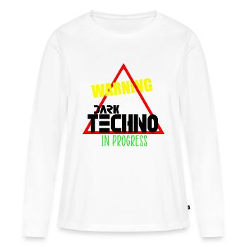 Dark techno en cours - T-shirt manches longues Premium bio Femme - blanc - Devant - Julia (174cm)