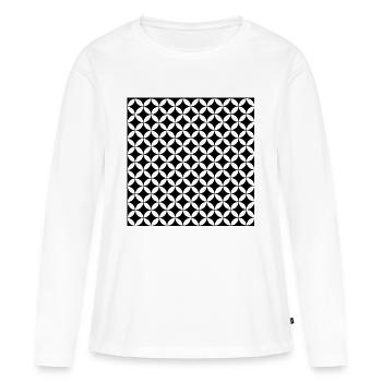 Modèle - T-shirt manches longues Premium bio Femme - blanc - Devant - Julia (174cm)