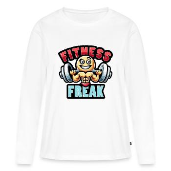 Muskelwahn - Frauen Premium Bio Langarmshirt - Weiß - Vorne - Julia (174cm)