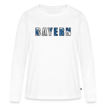 Bavière _ 01 - T-shirt manches longues Premium bio Femme - blanc - Devant - Julia (174cm)