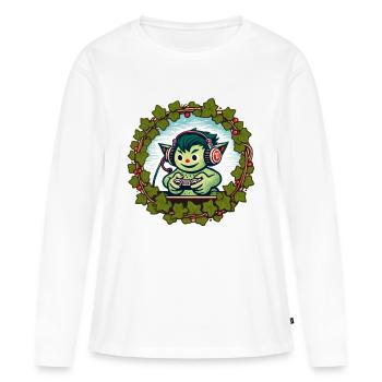 Gobelin de jeu vidéo - T-shirt manches longues Premium bio Femme - blanc - Devant - Julia (174cm)