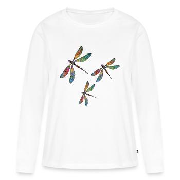 Important - T-shirt manches longues Premium bio Femme - blanc - Devant - Julia (174cm)