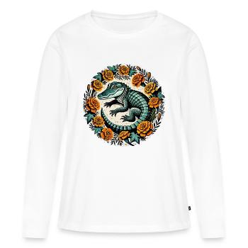 Alligator - T-shirt manches longues Premium bio Femme - blanc - Devant - Julia (174cm)
