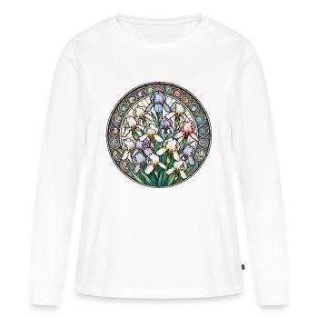 Iris - T-shirt manches longues Premium bio Femme - blanc - Devant - Julia (174cm)