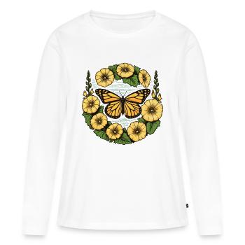 Monarch Butterfly - Women's Premium Organic Long Sleeve Shirt - white - Front - Julia (174cm)