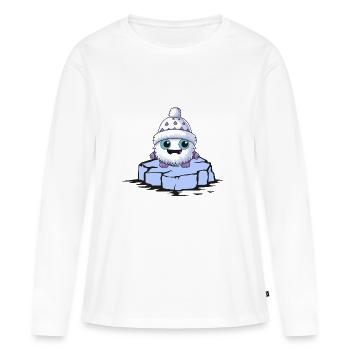 Monstre banquise - T-shirt manches longues Premium bio Femme - blanc - Devant - Julia (174cm)