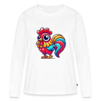 Coq Coq - T-shirt manches longues Premium bio Femme - blanc - Devant - Julia (174cm)