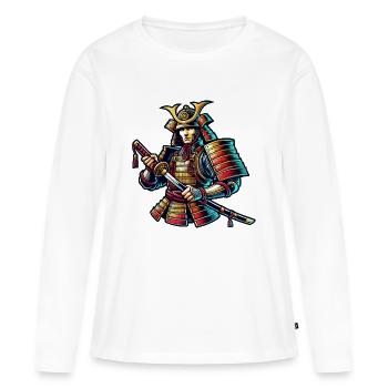 samouraï - T-shirt manches longues Premium bio Femme - blanc - Devant - Julia (174cm)