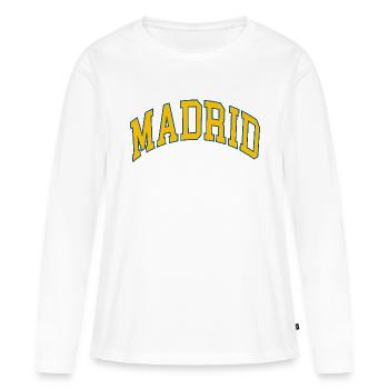 Madrid - T-shirt manches longues Premium bio Femme - blanc - Devant - Julia (174cm)