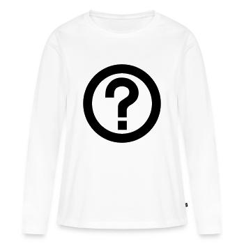 Point d'interrogation,Phrase interrogative - T-shirt manches longues Premium bio Femme - blanc - Devant - Julia (174cm)