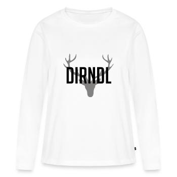 Dirndl 2018 - Frauen Premium Bio Langarmshirt - Weiß - Vorne - Julia (174cm)