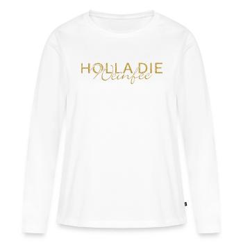 Weißwein Rotwein JGA Vino Wein - Holla die Weinfee - Frauen Premium Bio Langarmshirt - Weiß - Vorne - Julia (174cm)