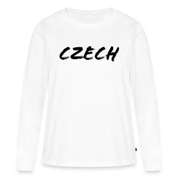 Tchèque - T-shirt manches longues Premium bio Femme - blanc - Devant - Julia (174cm)