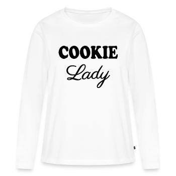 Cookie Lady - T-shirt manches longues Premium bio Femme - blanc - Devant - Julia (174cm)