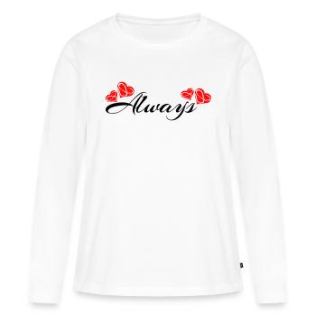 Liebe - Frauen Premium Bio Langarmshirt - Weiß - Vorne - Julia (174cm)