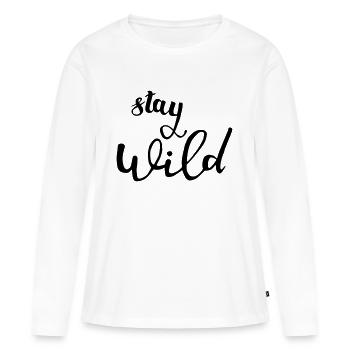 rester sauvage rester sauvage - T-shirt manches longues Premium bio Femme - blanc - Devant - Julia (174cm)