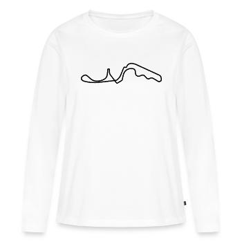 Circuit du Japon - T-shirt manches longues Premium bio Femme - blanc - Devant - Julia (174cm)