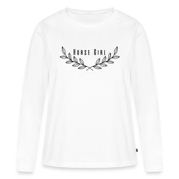 Fille de cheval - T-shirt manches longues Premium bio Femme - blanc - Devant - Julia (174cm)