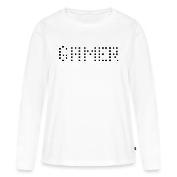 Game Gaming PC - Frauen Premium Bio Langarmshirt - Weiß - Vorne - Julia (174cm)