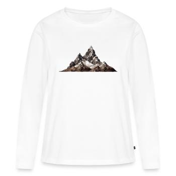 Graphiques de montagnes - T-shirt manches longues Premium bio Femme - blanc - Devant - Julia (174cm)