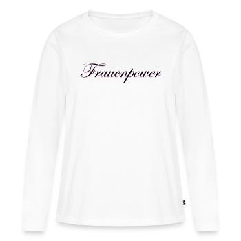 Schriftzug Frauenpower - Frauen Premium Bio Langarmshirt - Weiß - Vorne - Julia (174cm)