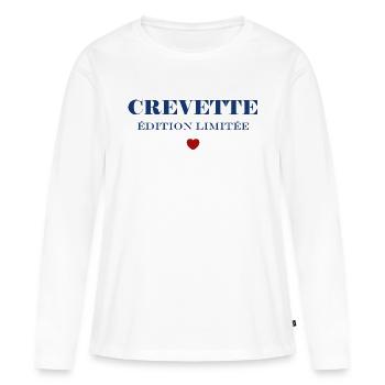 crevette - T-shirt manches longues Premium bio Femme - blanc - Devant - Julia (174cm)