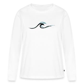 Vague vague Surf Eau Rat Surfer - T-shirt manches longues Premium bio Femme - blanc - Devant - Julia (174cm)