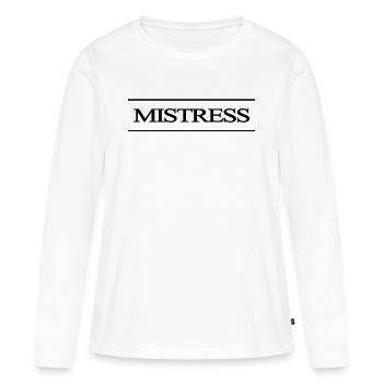 Maîtresse ou bdsm domina - T-shirt manches longues Premium bio Femme - blanc - Devant - Julia (174cm)
