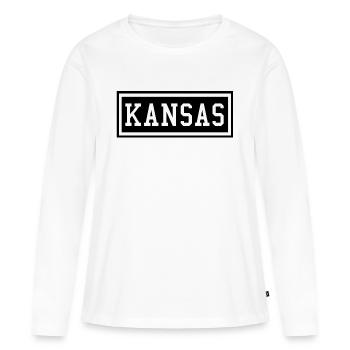 Kansas - T-shirt manches longues Premium bio Femme - blanc - Devant - Julia (174cm)