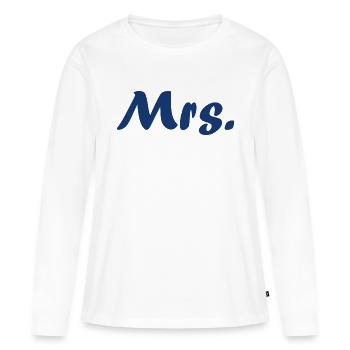 Mrs - Women's Premium Organic Long Sleeve Shirt - white - Front - Julia (174cm)