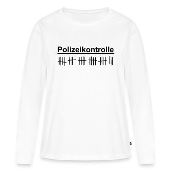 Polizeikontrolle - Kontrolle - Strichliste - Frauen Premium Bio Langarmshirt - Weiß - Vorne - Julia (174cm)