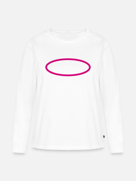 Ovaler Kreis - Frauen Premium Bio Langarmshirt - Weiß