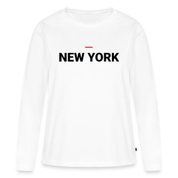 NEW YORK - T-shirt manches longues Premium bio Femme - blanc - Devant - Julia (174cm)