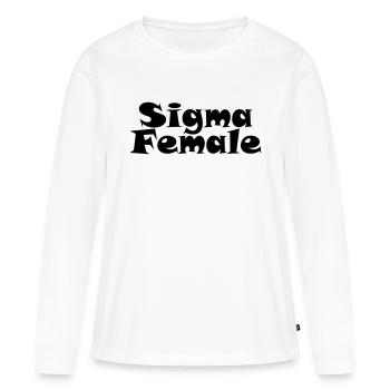 Sigma Female - Schriftzug - Frauen Premium Bio Langarmshirt - Weiß - Vorne - Julia (174cm)