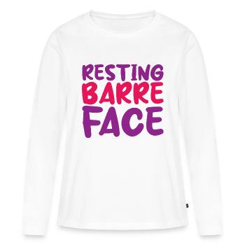 Resting Barre Face 2 - Frauen Premium Bio Langarmshirt - Weiß - Vorne - Julia (174cm)